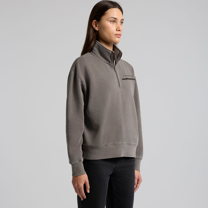 Unapologetically Authentic Women's Relax Faded Half Zip Sweatshirt