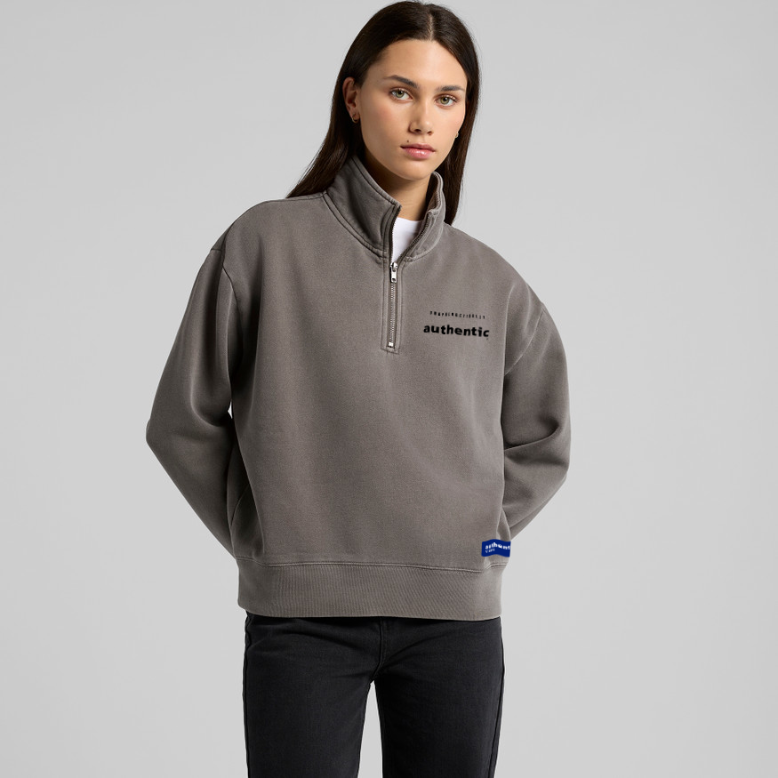 Unapologetically Authentic Women's Relax Faded Half Zip Sweatshirt